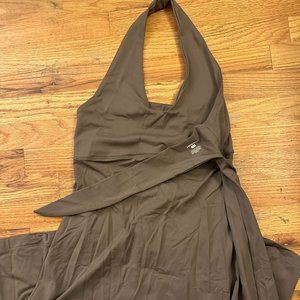 Patagonia Morning Glory Halter Dress Black Brown Hiking Athletic